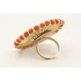 Anillo roseton con facetadas naranjas y listones e