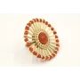 Anillo roseton con facetadas naranjas y listones e