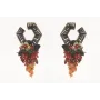 Pendientes de miyuki negro mate con cascada de cor