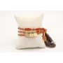 Pulsera de seda natural naranja con rueda estriada