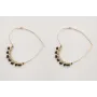 Pendientes corazón con abalorio negro cosido con m