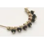 Pendientes corazón con abalorio negro cosido con m