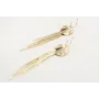 Pendientes aro con disco ondulado y fleco largo to