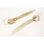 Pendientes aro con disco ondulado y fleco largo to