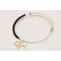 Pulsera rigida corredizo con abalorio negro mate y