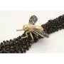 Pulsera varias vueltas cadena facetadas negras y m