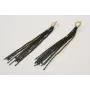 Pendientes largo con fleco en color oro brillo y c
