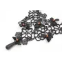 Collar de crochet negro, flores negras y corales c