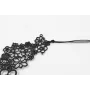 Collar de crochet negro, flores negras y corales c