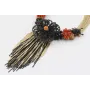 Collar flores negras,burruños de corales y flecos