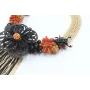 Collar flores negras,burruños de corales y flecos