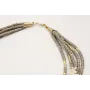 Collar de 5 vueltas con piedra color topo, corales