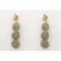 Pendientes con tres bolas rizadas esmatadas en gri