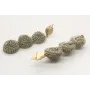 Pendientes con tres bolas rizadas esmatadas en gri