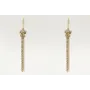 Pendientes largos con cadena bola esmaltada blanca