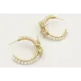 Pendientes aro cosido coral blanco con hormiga esm