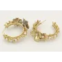 Pendientes cosido con flores oro mate y rematadas 