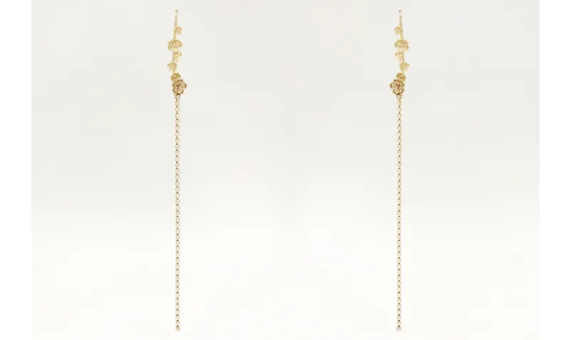 Pendientes de cadena de strass en color cristal ma