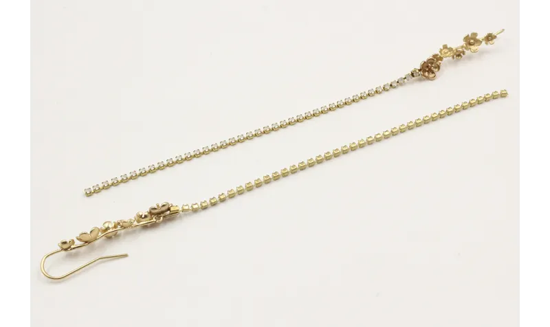 Pendientes de cadena de strass en color cristal ma