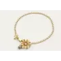Pulsera cadena de strass color cristal opal con fl
