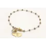 Pulsera cadena de facetadas grises rematada con gi