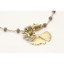 Pulsera cadena de facetadas grises rematada con gi