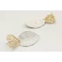 Pendientes hoja esmaltada blanca con perno de hoja