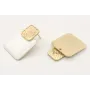 Pendientes cuadrado esmaltado blanco con perno cua