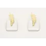 Pendientes cuadrado esmaltado blanco con perno hoj