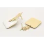 Pendientes cuadrado esmaltado blanco con perno hoj
