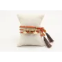 Pulsera de seda natural naranja con rueda estriada