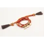 Pulsera de seda natural naranja con rueda estriada