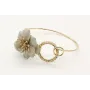 Pulsera doble aro oro brillo con flor con flor esm