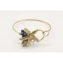 Pulsera rigiada dos aros con estrella en oro mate 