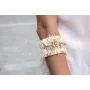 Brazalete listones perlas, con estrellas en oro ma