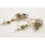Pendientes rama coral oro mate con flor esmaltada 