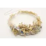 Collar rigido con listones de perla, estrellas de 