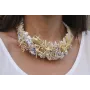 Collar rigido con listones de perla, estrellas de 