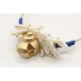 Pulsera rihgida con macreme azul, centro de liston