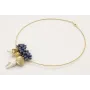 Collar rigido fino con burruño piedras azules, pat