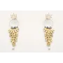 Pendientes perno brillo opal blanco con escamas en
