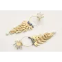 Pendientes perno brillo opal blanco con escamas en