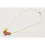 Collar con cadena fina oro brillo y tres piezas es