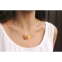 Collar con cadena fina oro brillo y tres piezas es