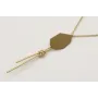 Collar cadena eslabón plano en oro mate con pieza 