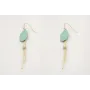 Pendientes con piezas esmaltadas en color tuequesa