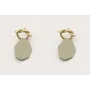 Pendientes perno nudo en oro mate y pieza esmaltad