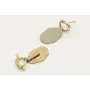 Pendientes perno nudo en oro mate y pieza esmaltad