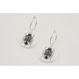 Pendientes aro dorado brillo con disco metacrilato