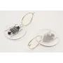 Pendientes aro dorado brillo con disco metacrilato